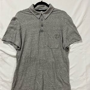 James Perse Men’s Standard Gray Polo Shirt 2 Designer Golf Preppy 100% Cotton